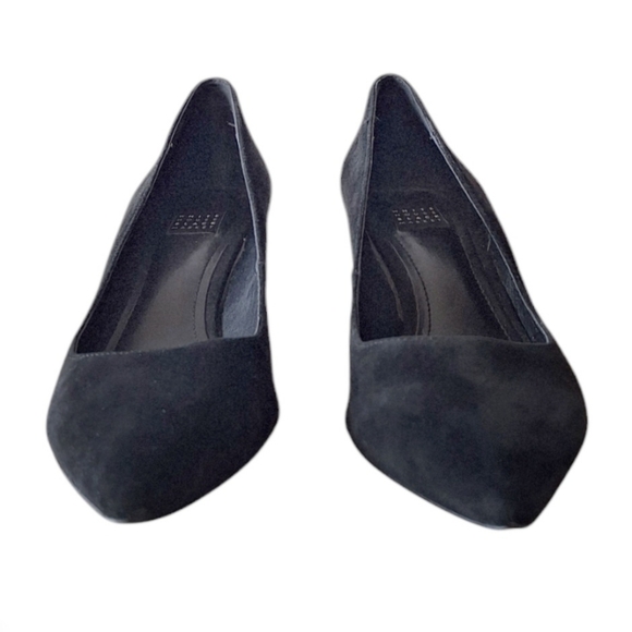 White House Black Market Suede Leather Kitten Heel Low Pumps Classic Office - Picture 5 of 8